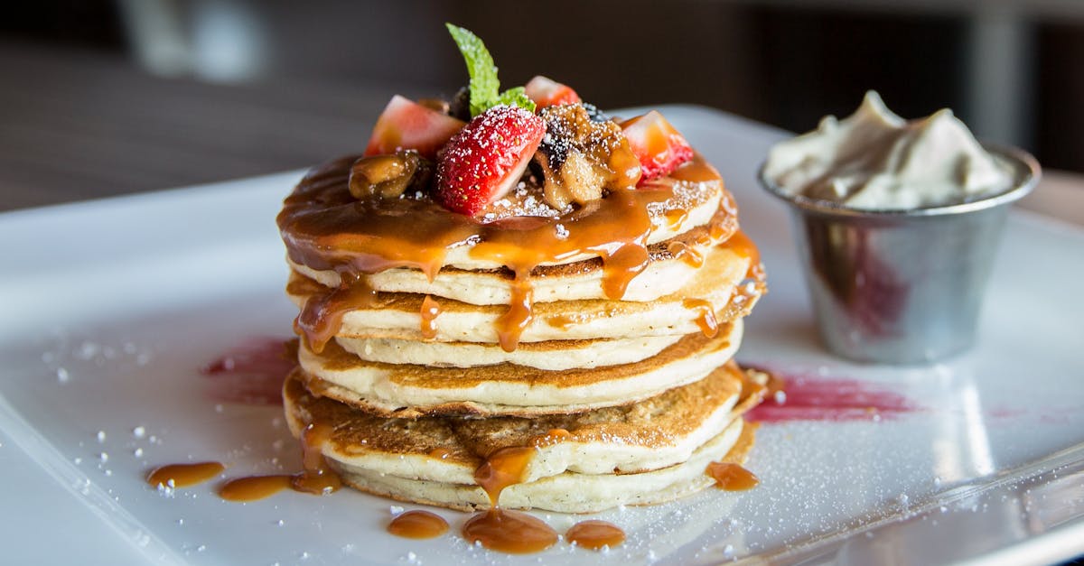 homemade American pancakes with syrup