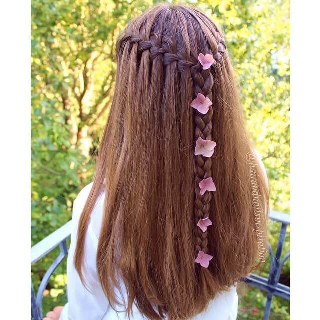 قصات شعر طويل شلال